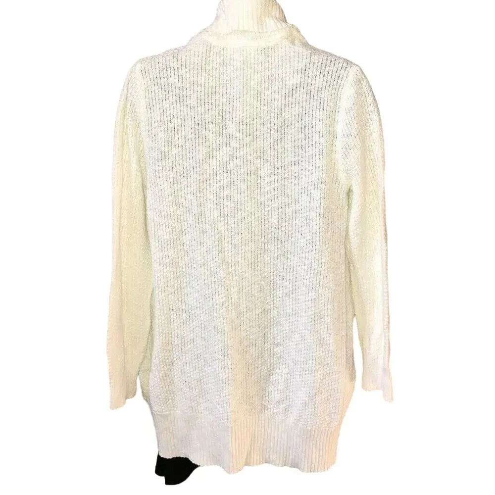 Style & Co Women's Shawl-Lapel Open-Front Cardigan Winter White Size Small - $69